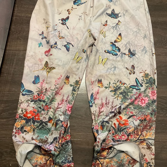 SHEIN Multicolor Floral and Butterfly Wide Leg Pants - Picture 7 of 9